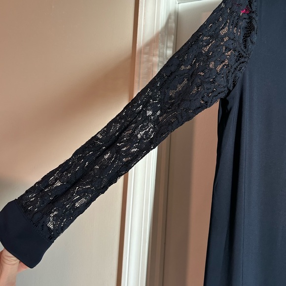 Anne Klein Long, Lace Sleeve Shift Dress - Picture 2 of 4